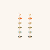 Rainbow of Hope Multi Stone Pointer Chakra Drop Earrings