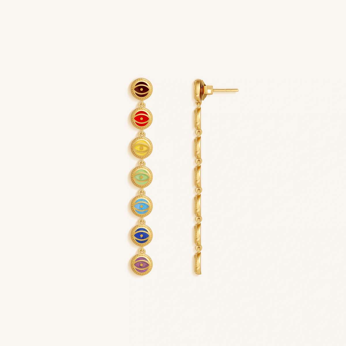 Celestial Chakra Evil Eye Multi-Stone Earrings