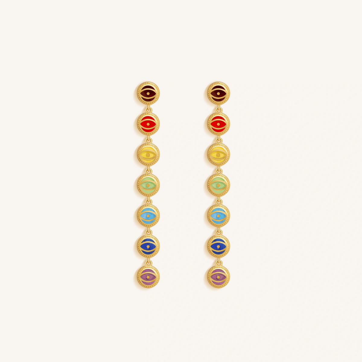 Celestial Chakra Evil Eye Multi-Stone Earrings