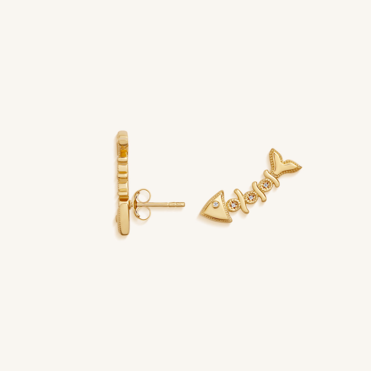 Abundant Flow Fish Stud Earrings