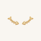 Abundant Flow Fish Stud Earrings