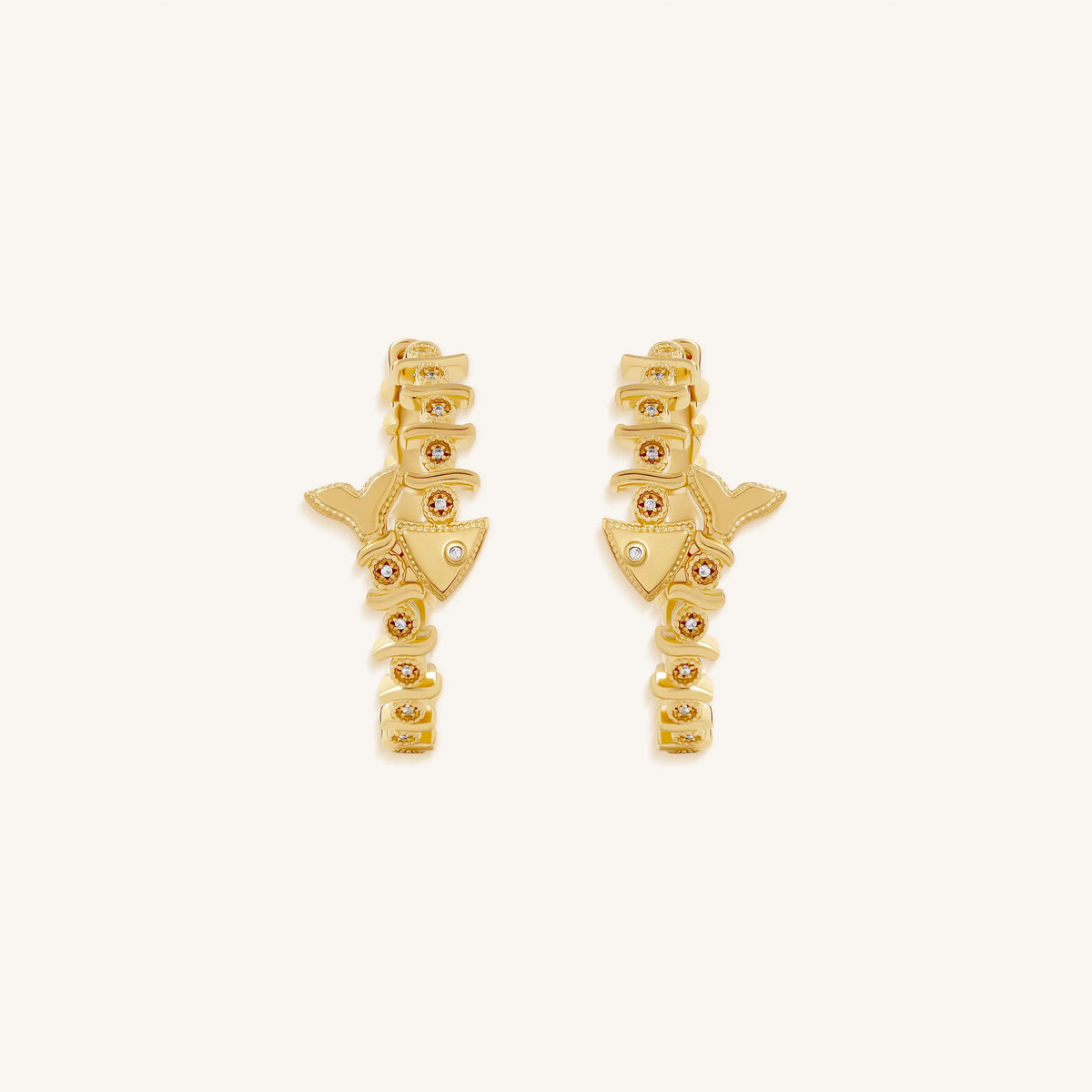 Flowing Fortune Fish Hoop Earrings