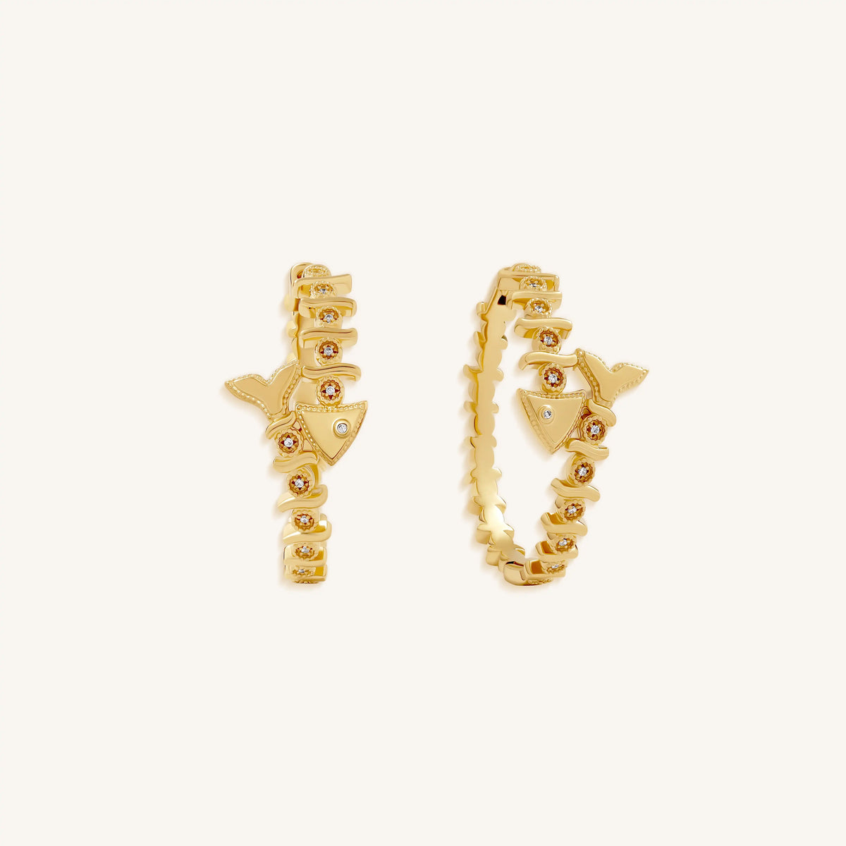 Flowing Fortune Fish Hoop Earrings