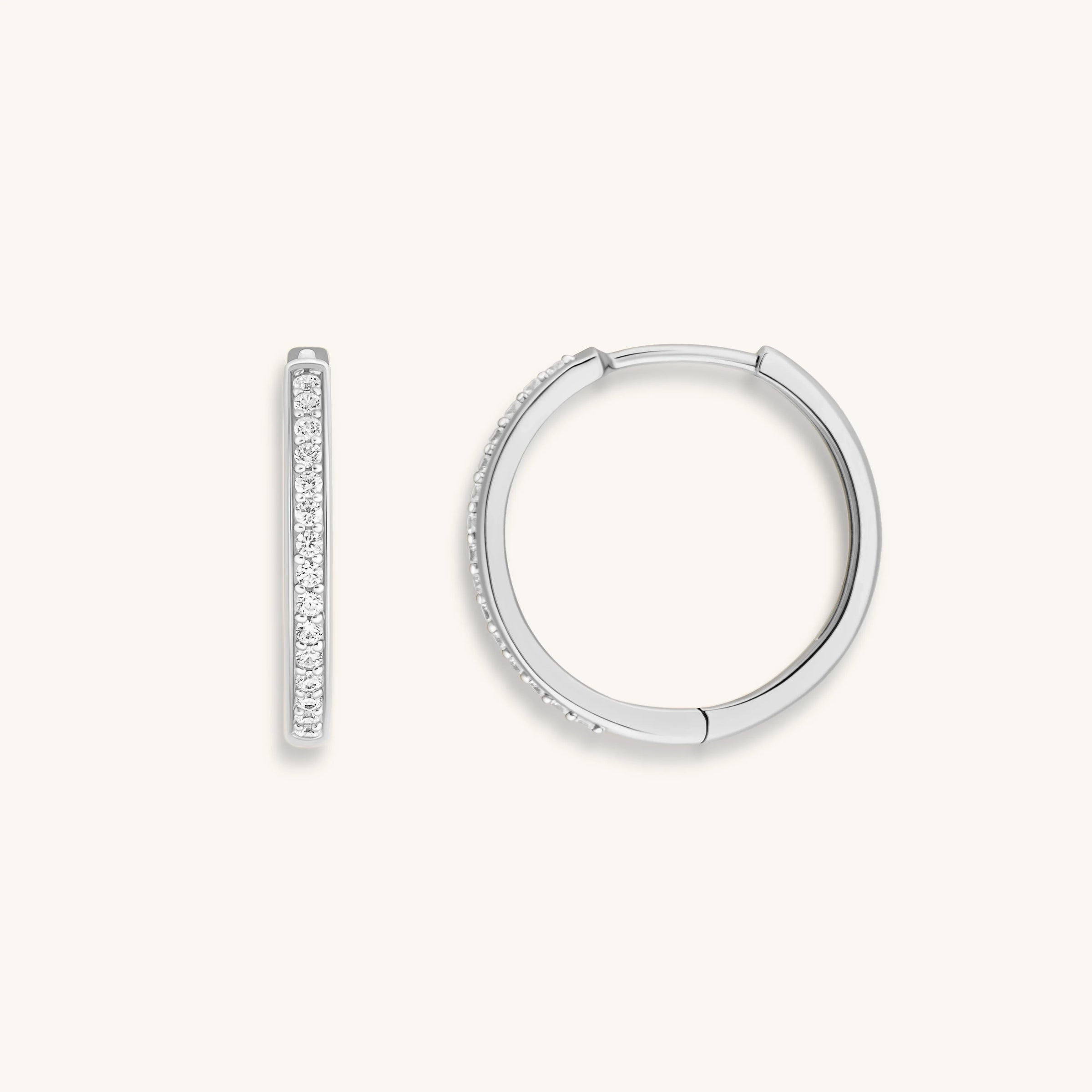 Wheel of Stars - Silver Hoop Earrings