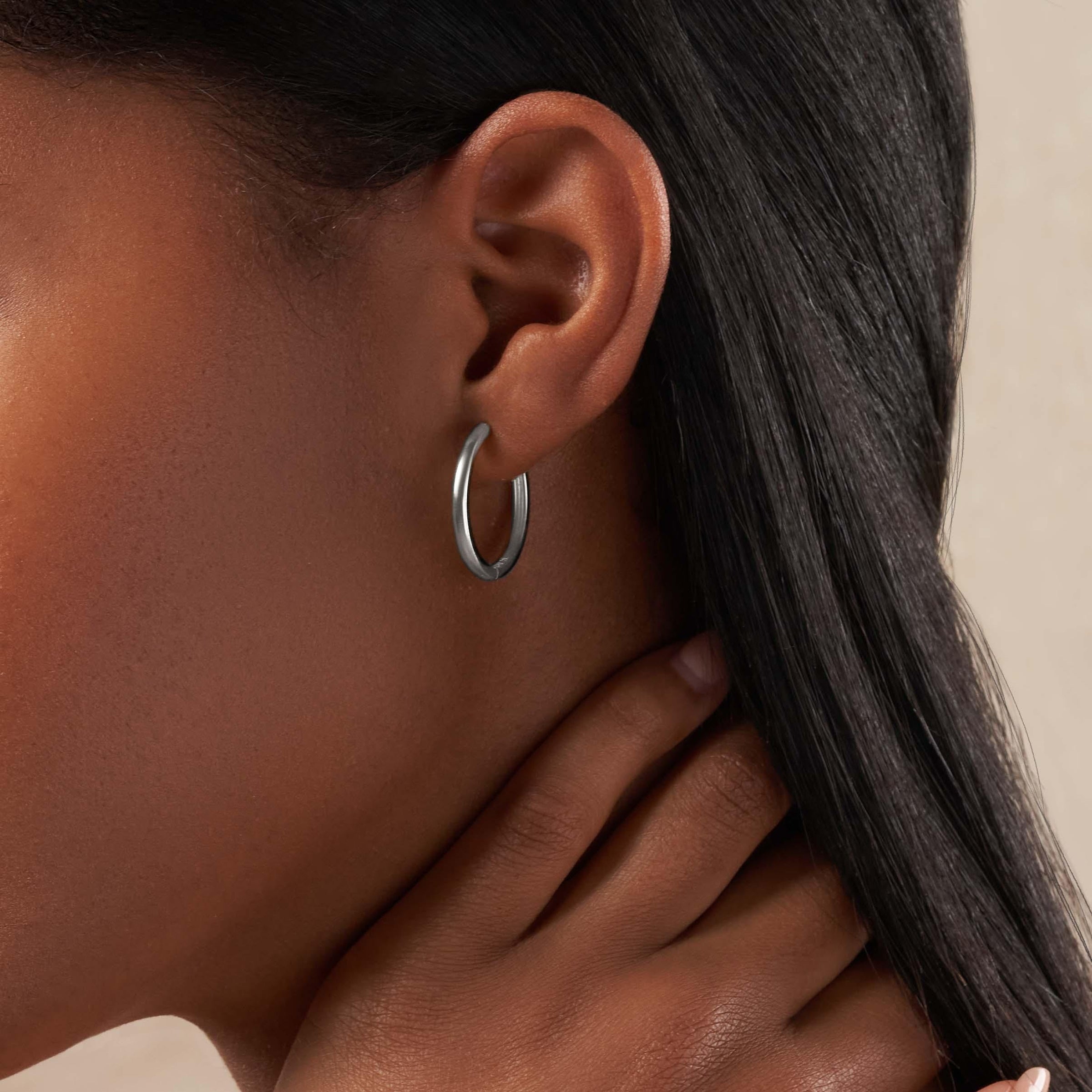 Eternal Circle -  Silver Hoop Earrings