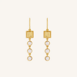 Graceful Harmony Pearl Greek Key Earrings
