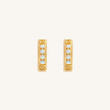 Endless Glow Opal Greek Key Hoop Earrings