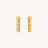 Infinite Harmony Opal Greek Key Hoop Earrings