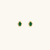 Humble Bliss Hamsa Malachite Earrings