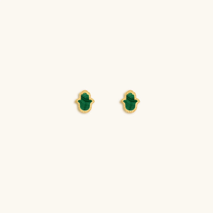 Humble Bliss Hamsa Malachite Earrings