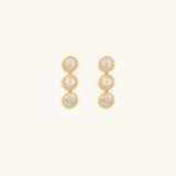 Triple Blessings Evil Eye Mother of Pearl Earrings