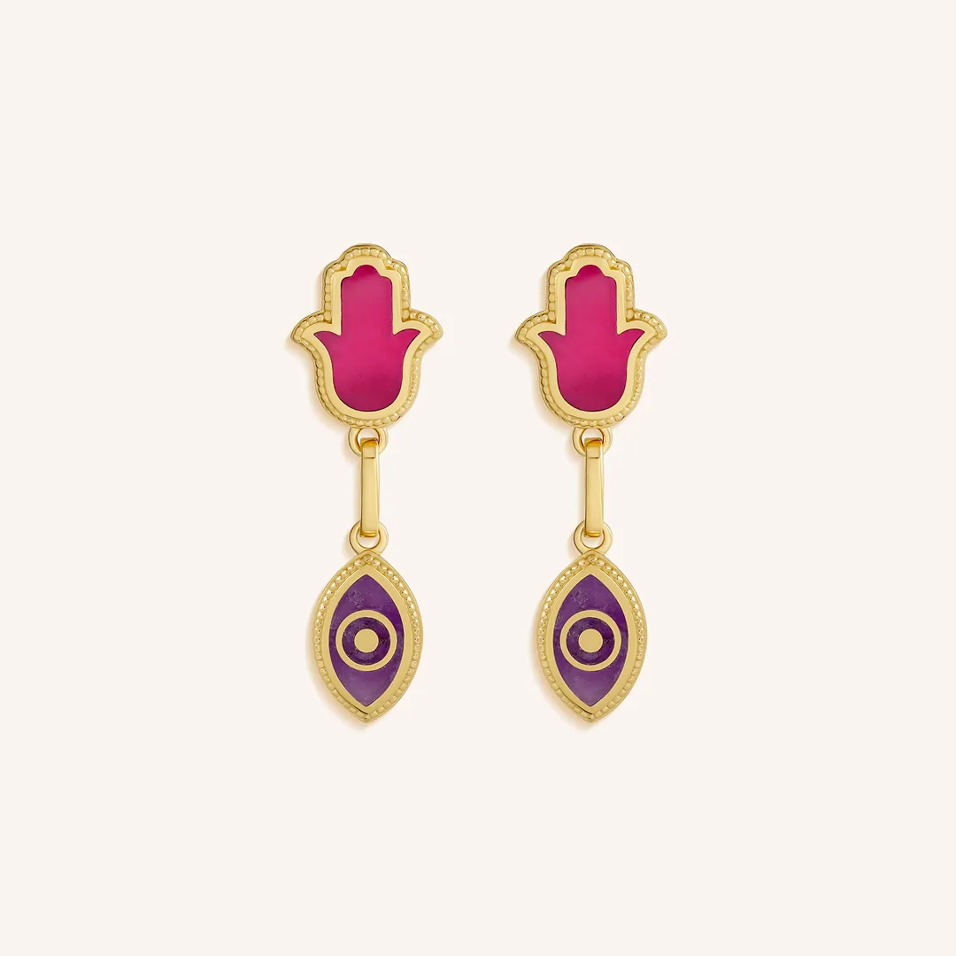 Blushing Wishes Multi-Stone Dangle Earrings