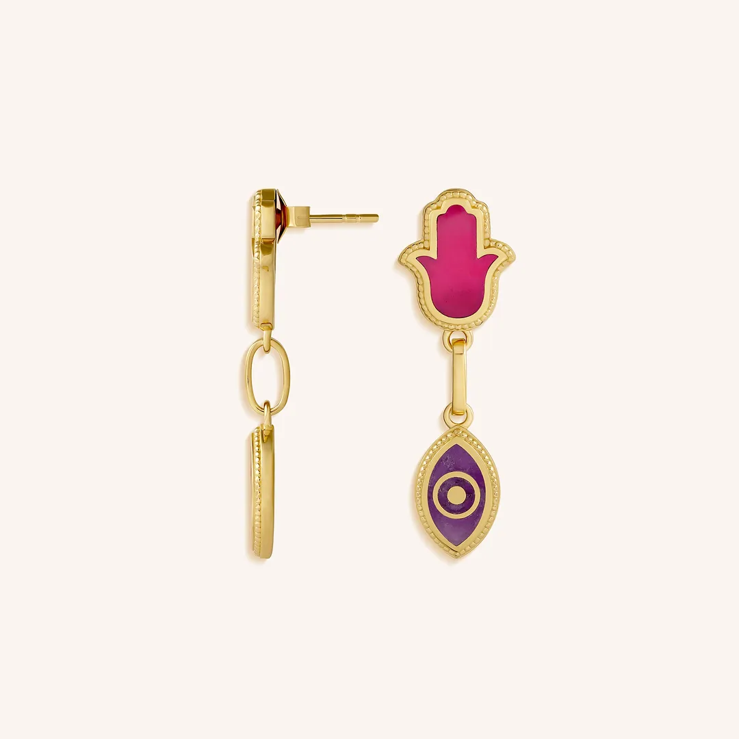 Blushing Wishes Multi-Stone Dangle Earrings