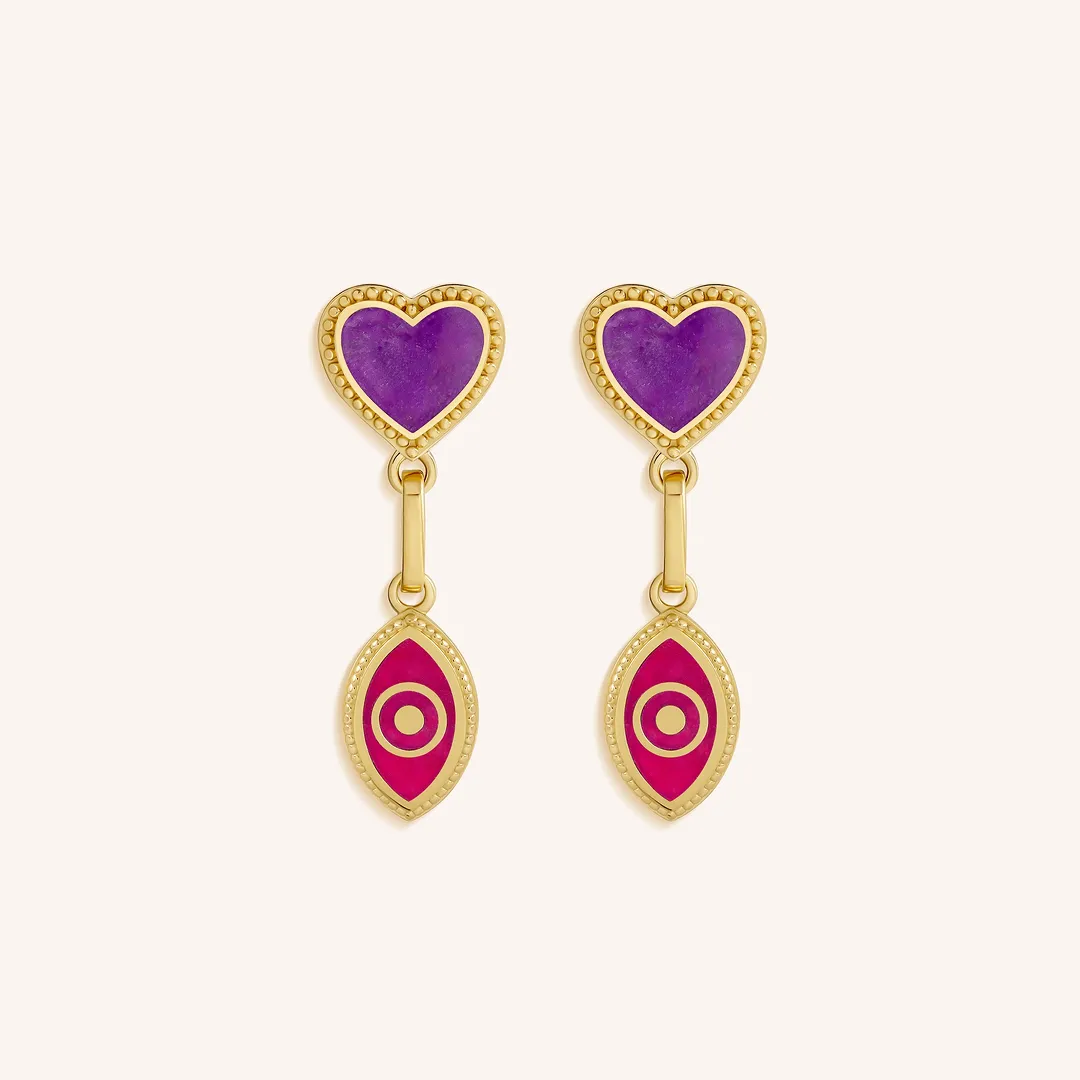 Crimson Wishes Multi-Stone Dangle Earrings
