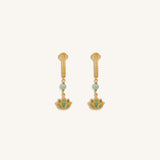 Effortless Renewal Amazonite Lotus Gold Earrings