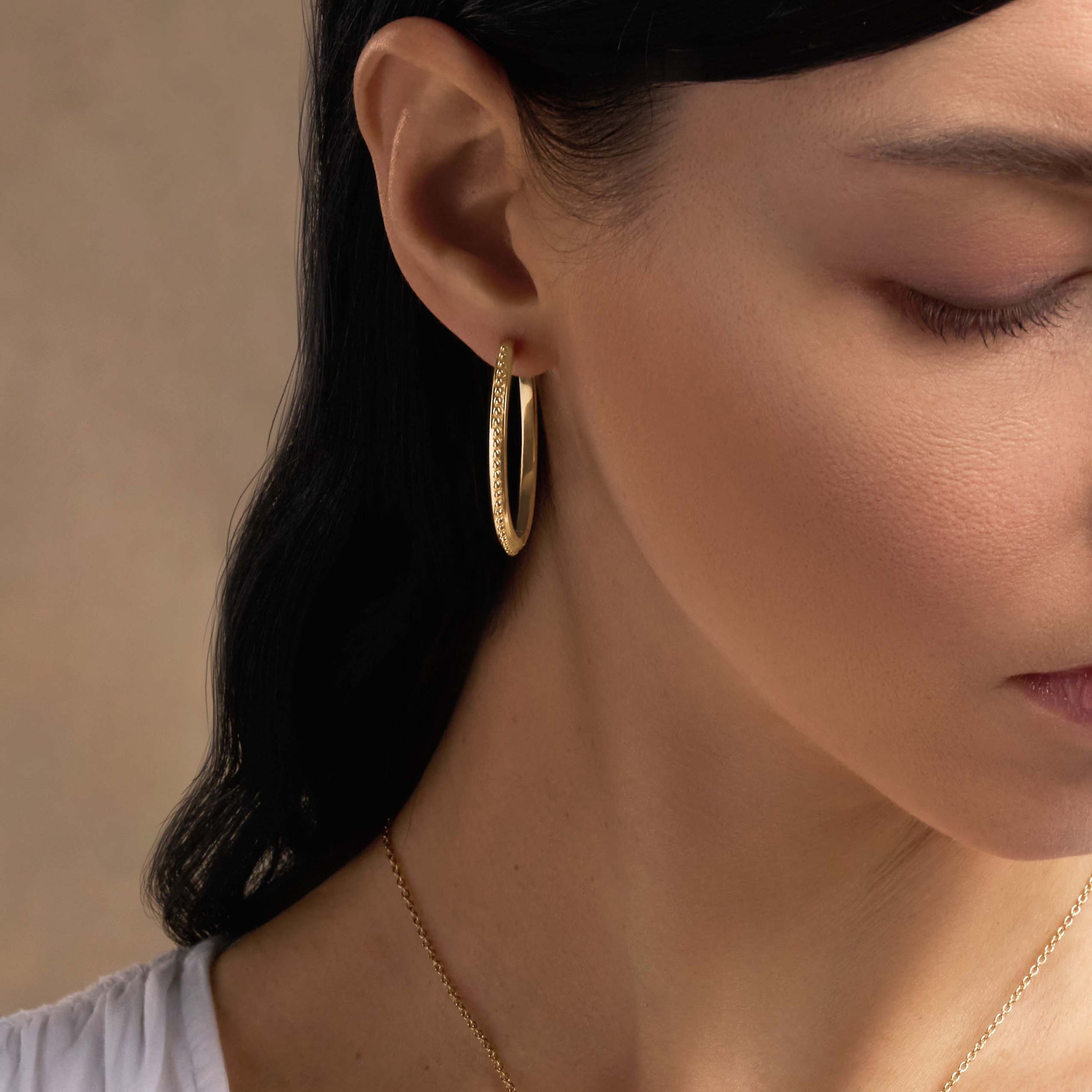 Graceful Strength Turquoise Gold Hoop Earrings