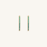Graceful Strength Turquoise Gold Hoop Earrings