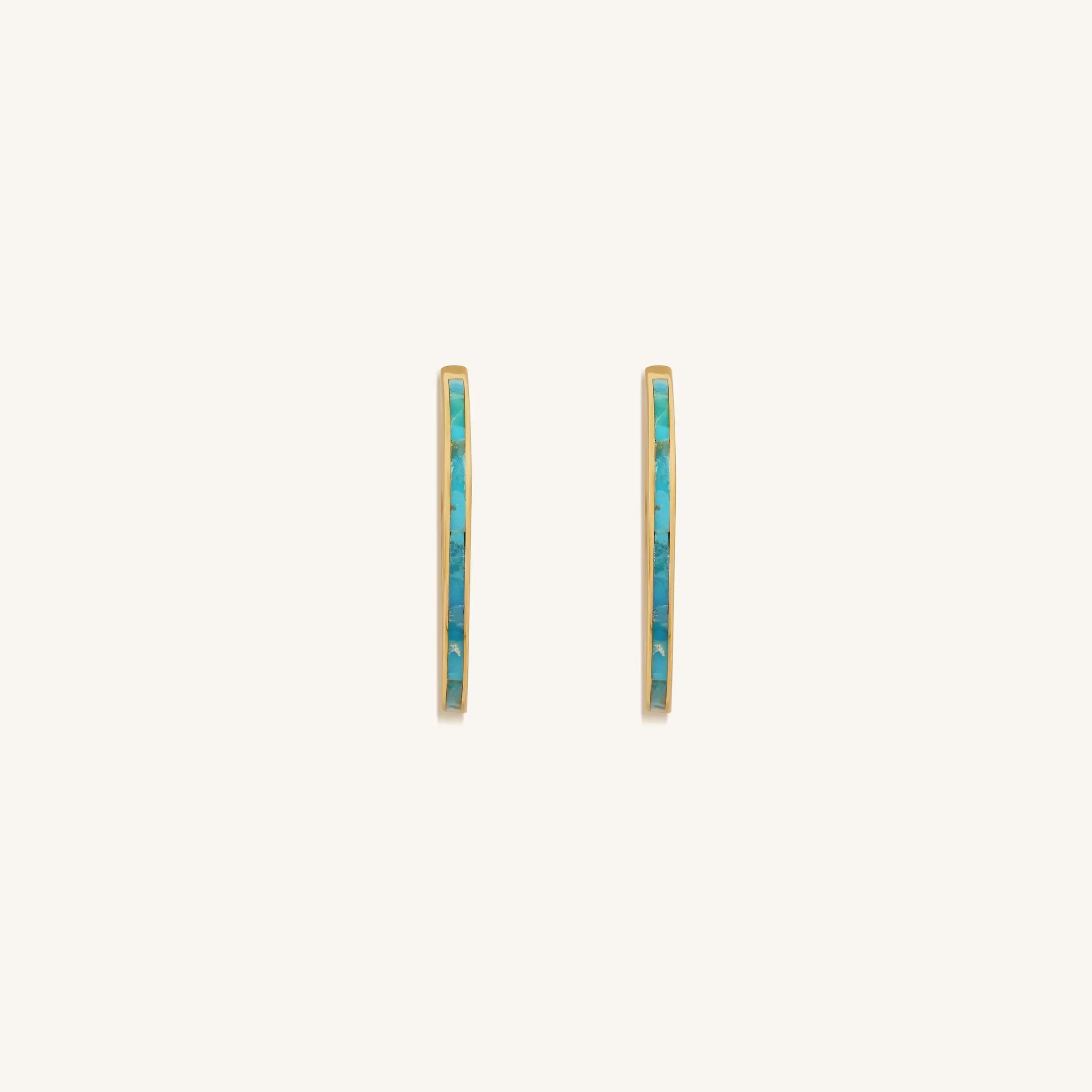 Graceful Strength Turquoise Gold Hoop Earrings