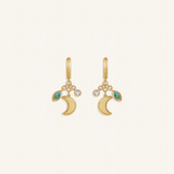 Lunar Blessings Turquoise Moon & Evil Eye Earrings