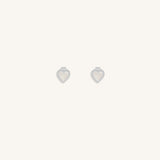 Spiritual Abundance Mother of Pearl Silver Heart Earrings
