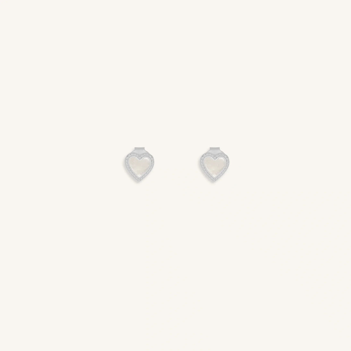 Spiritual Abundance Mother of Pearl Silver Heart Earrings