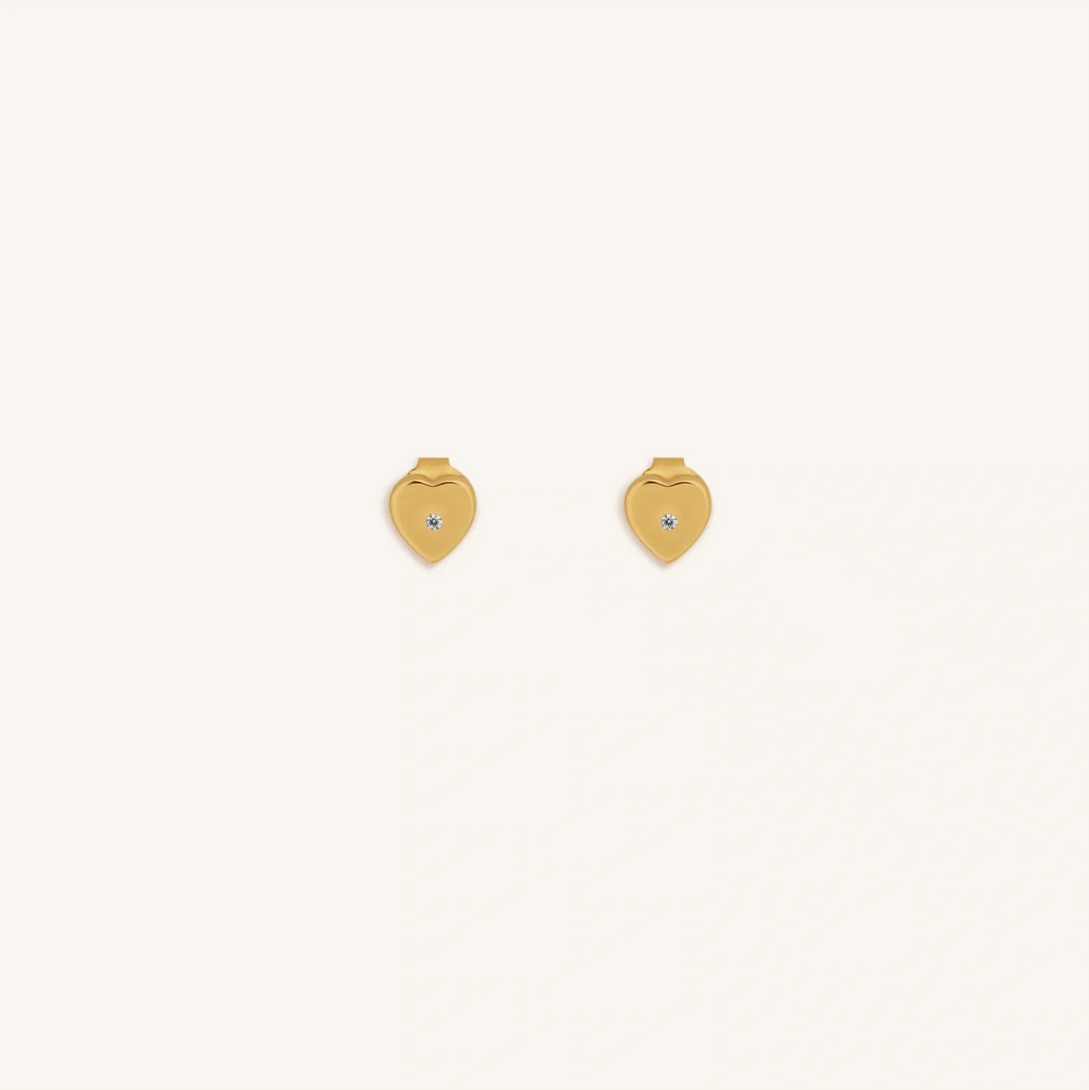 Heart’s Triumph Diamond Gold Heart Earrings