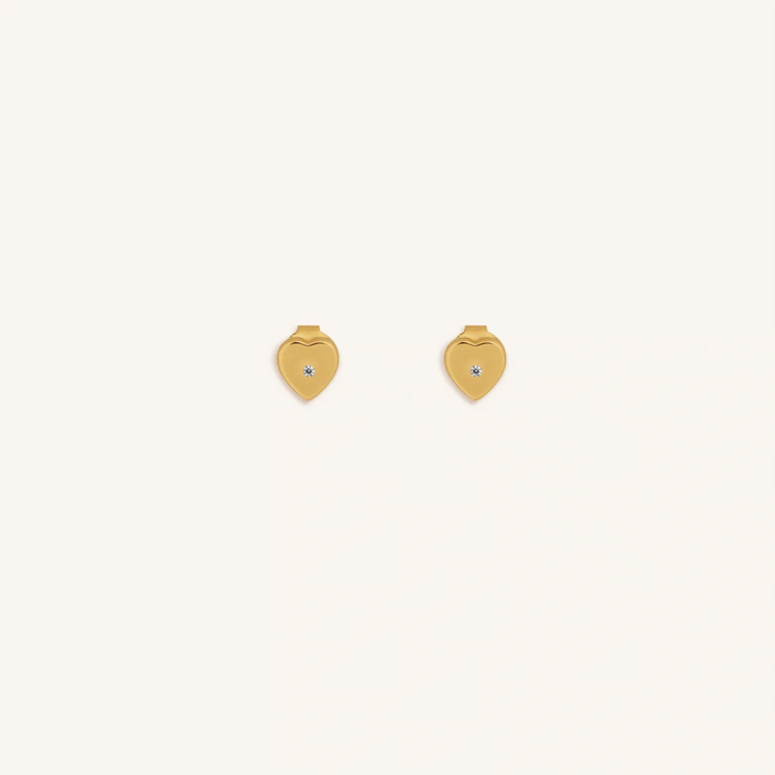 Heart’s Triumph Diamond Gold Heart Earrings