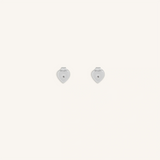 Soulful Connection Diamond Silver Heart Earrings