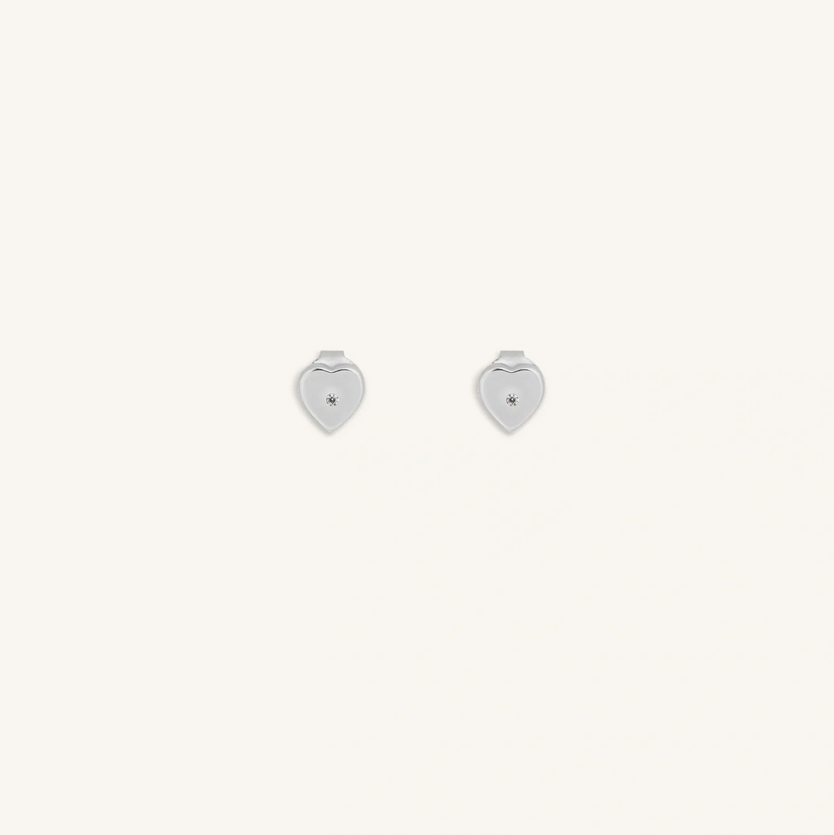 Soulful Connection Diamond Silver Heart Earrings