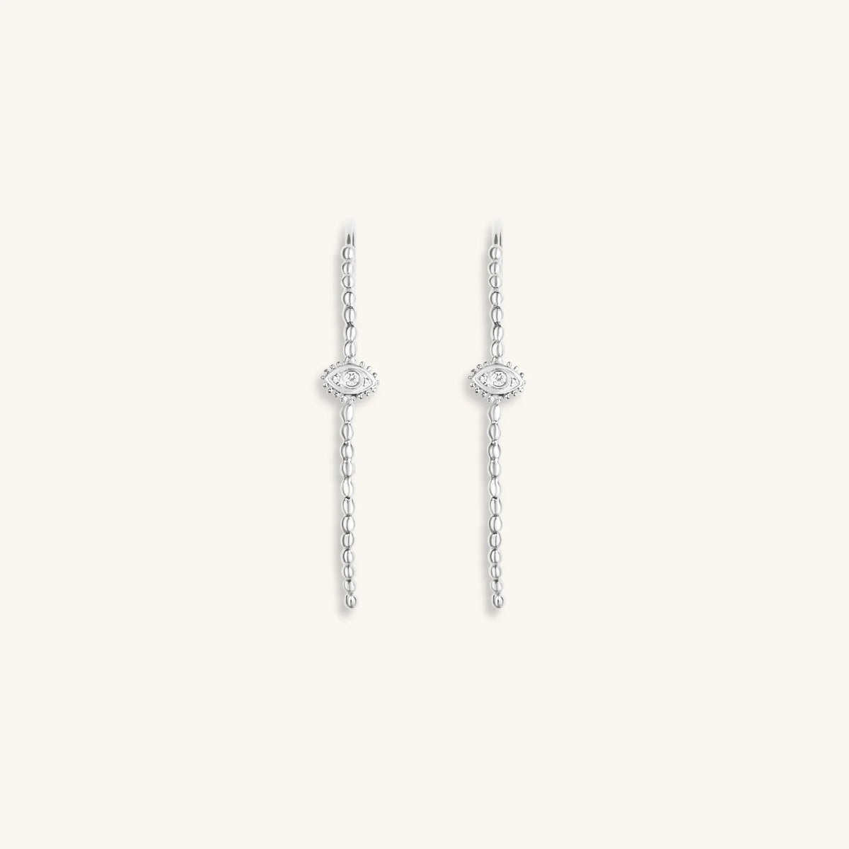 Protect Your Energy - Silver Evil Eye Hoop Earrings