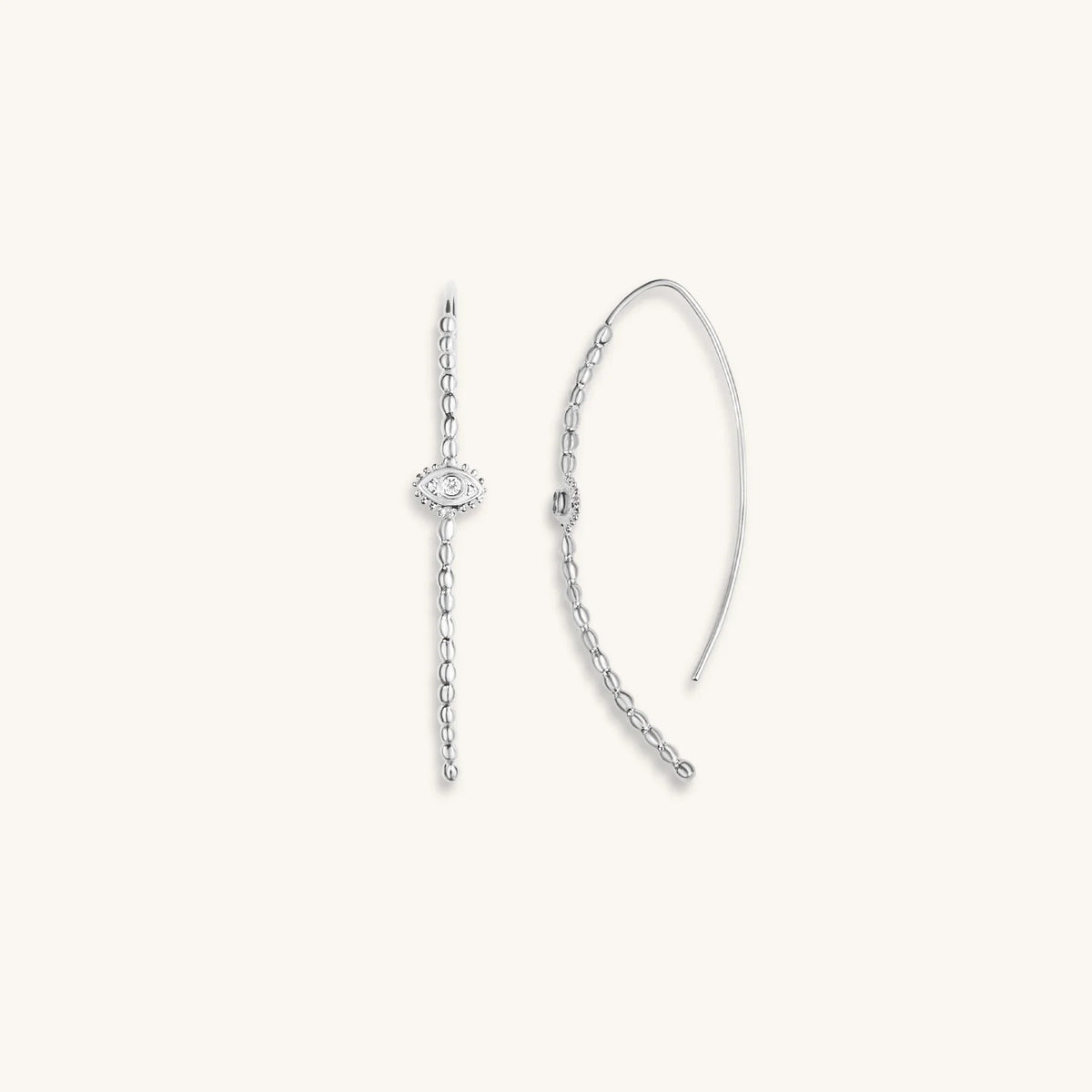 Protect Your Energy - Silver Evil Eye Hoop Earrings