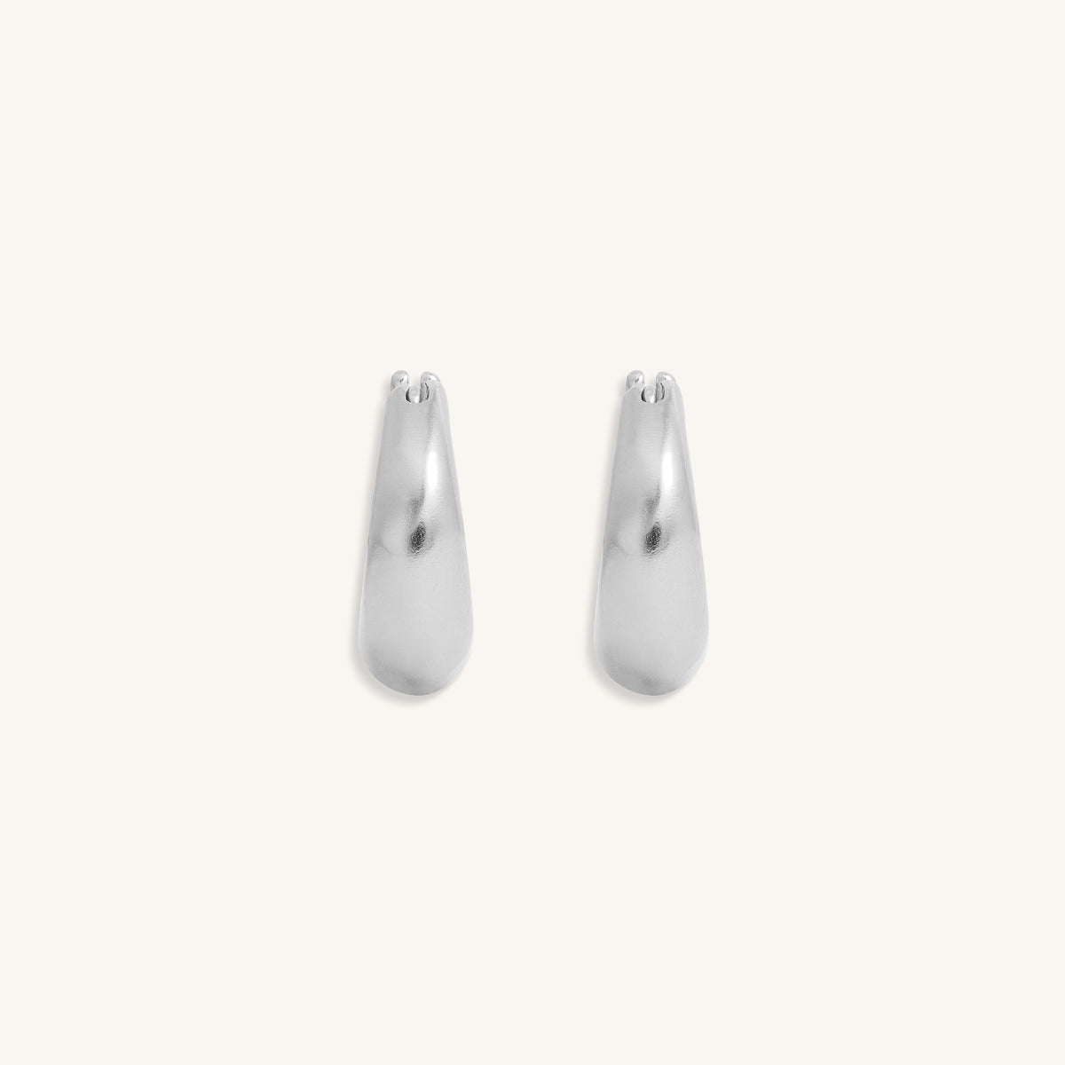 Lunar Arc Mini Silver Hoops