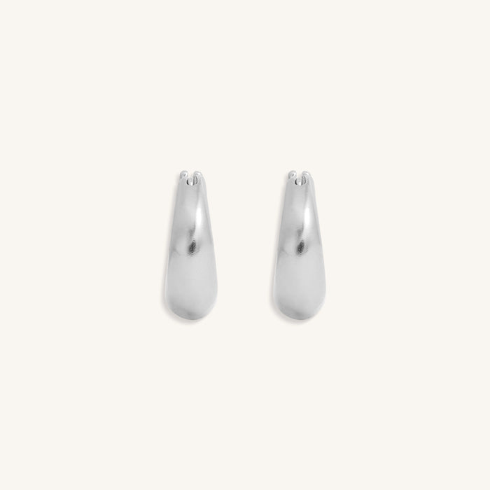 Lunar Arc Mini Silver Hoops