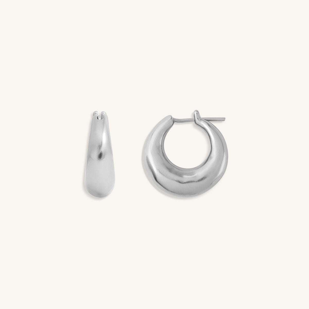 Lunar Arc Mini Silver Hoops
