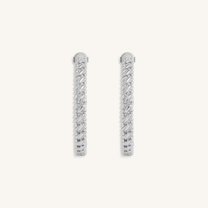 Eternal Flow Silver Hoop Earrings