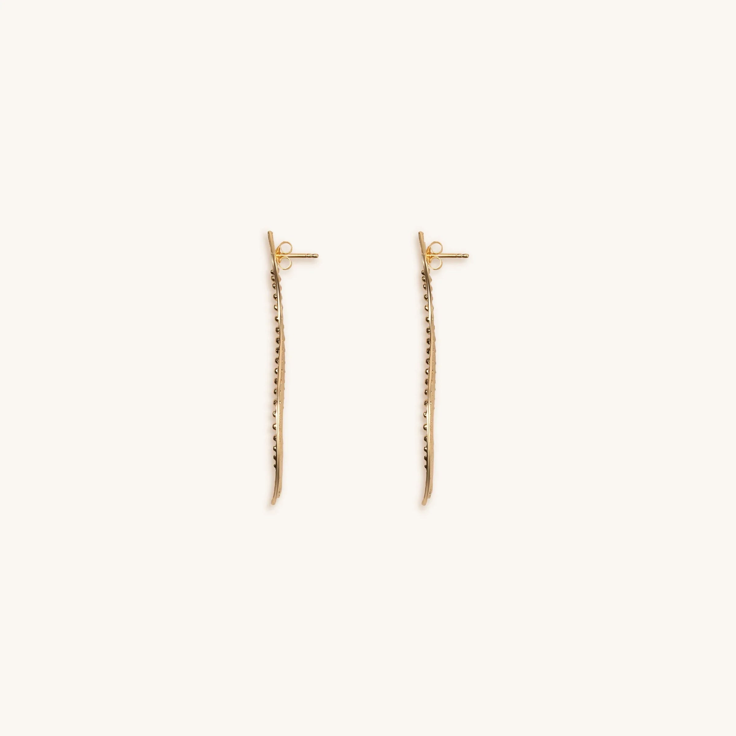 Lavish Abundance - Gold Plated Feather Earrings