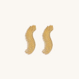 Lavish Abundance - Gold Plated Feather Earrings