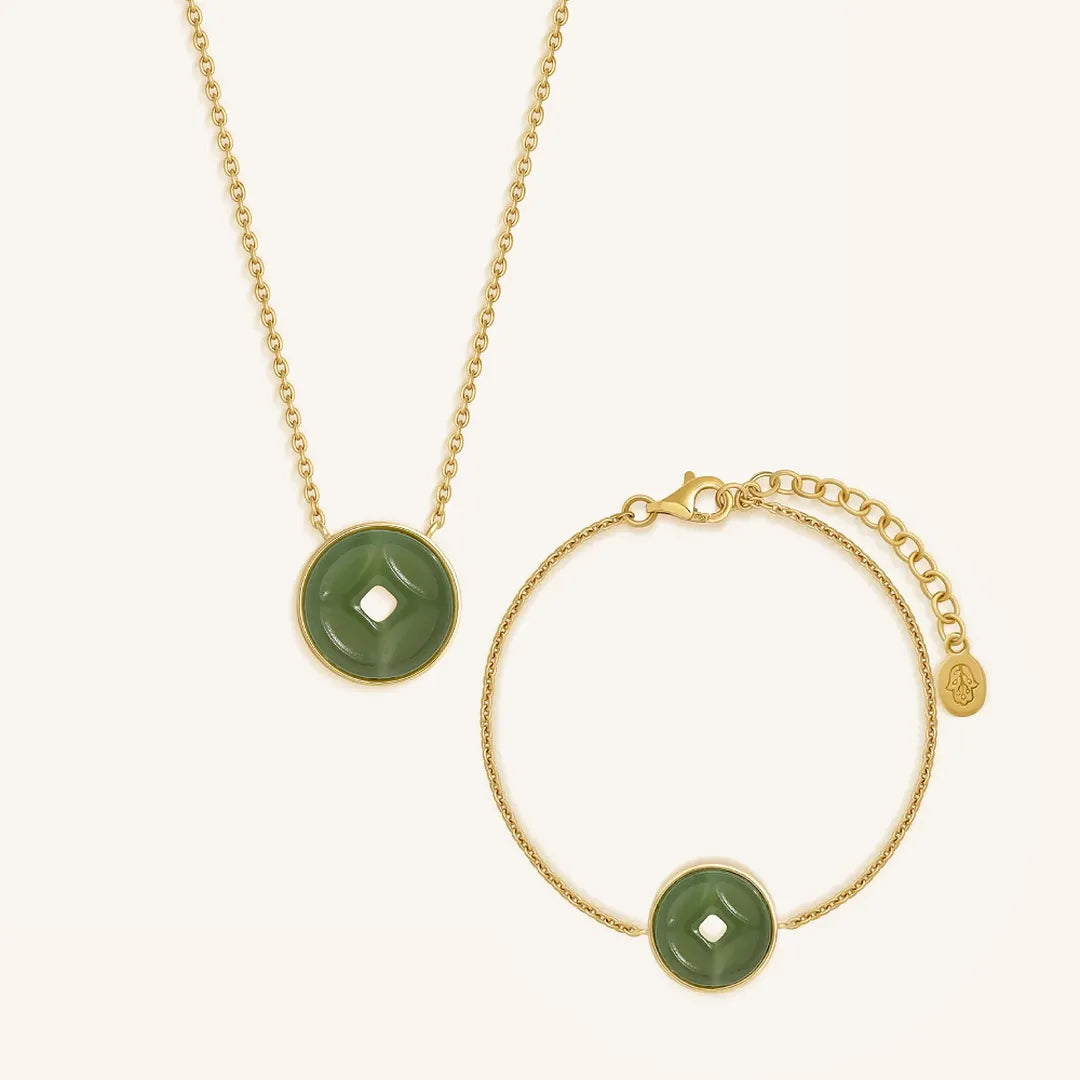 Radiant Fortune Jade Coin Set