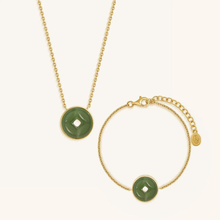 Radiant Fortune Jade Coin Set