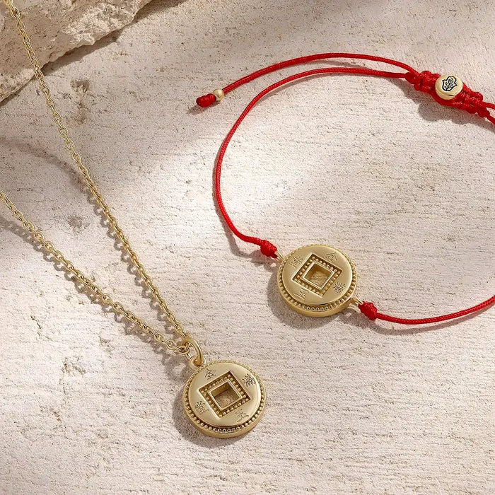 Infinite Fortune Red String & Lucky Coin Set