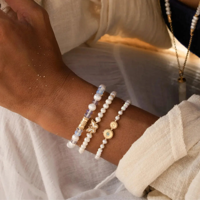 Graceful Serenity Pearl & Opal Bracelet Set