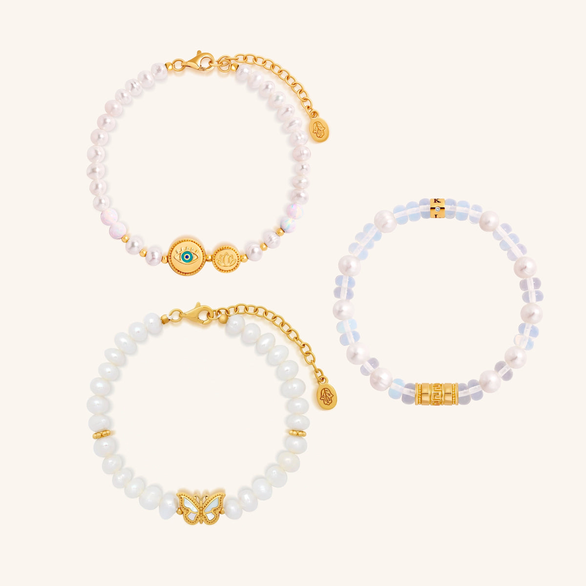 Graceful Serenity Pearl & Opal Bracelet Set