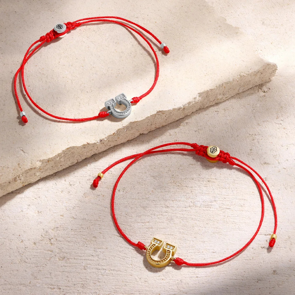 Fortunate Path Horseshoe Red String Bracelet Set