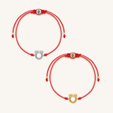 Fortunate Path Horseshoe Red String Bracelet Set