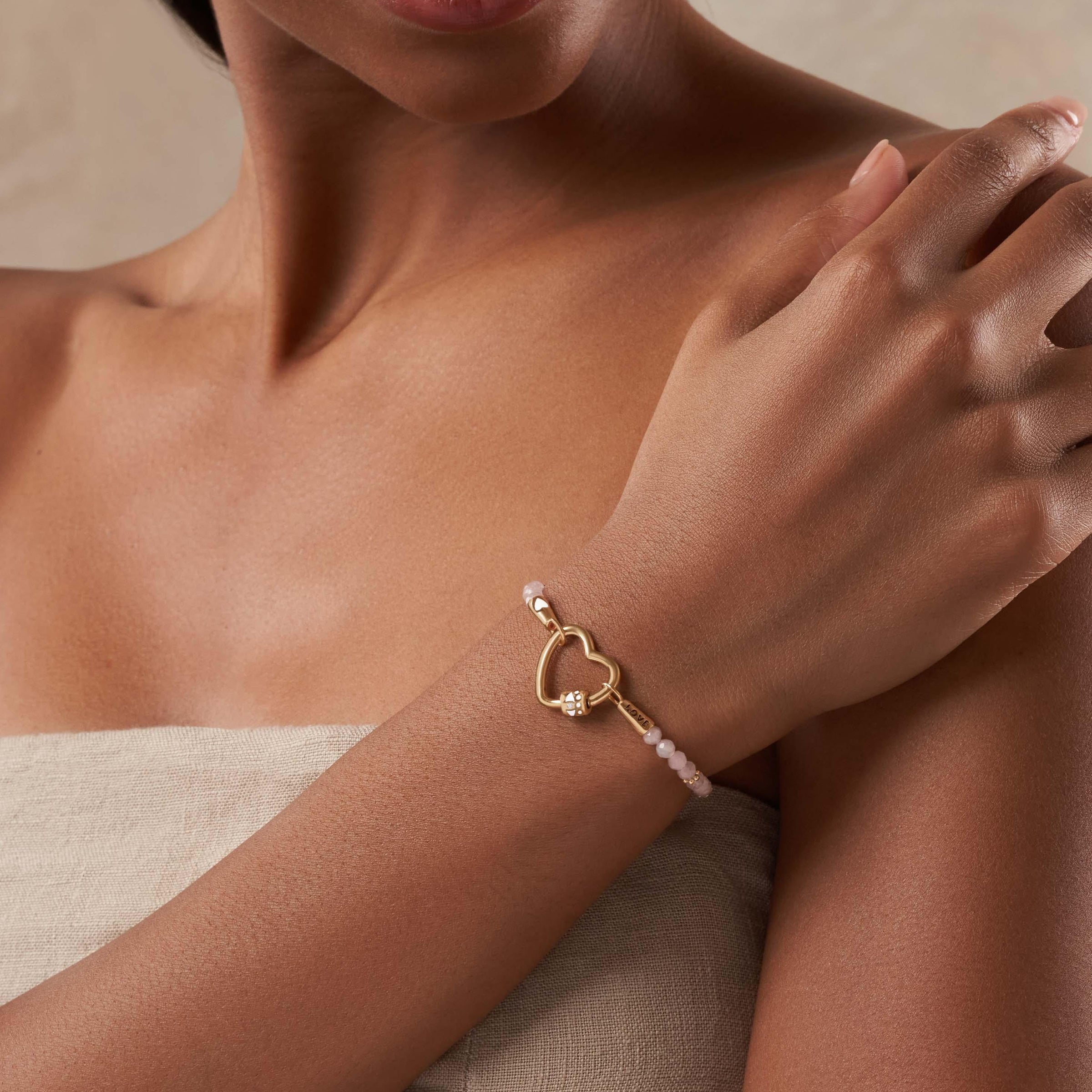 Compassionate Soul - Rose Quartz Heart Bracelet