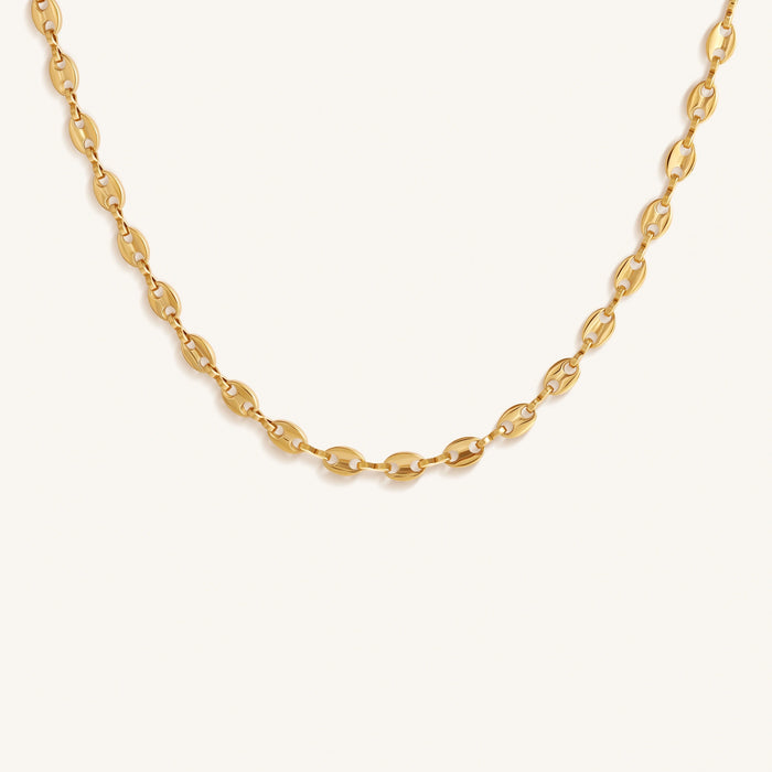 Golden Radiance Mariner-Link Chain Necklace