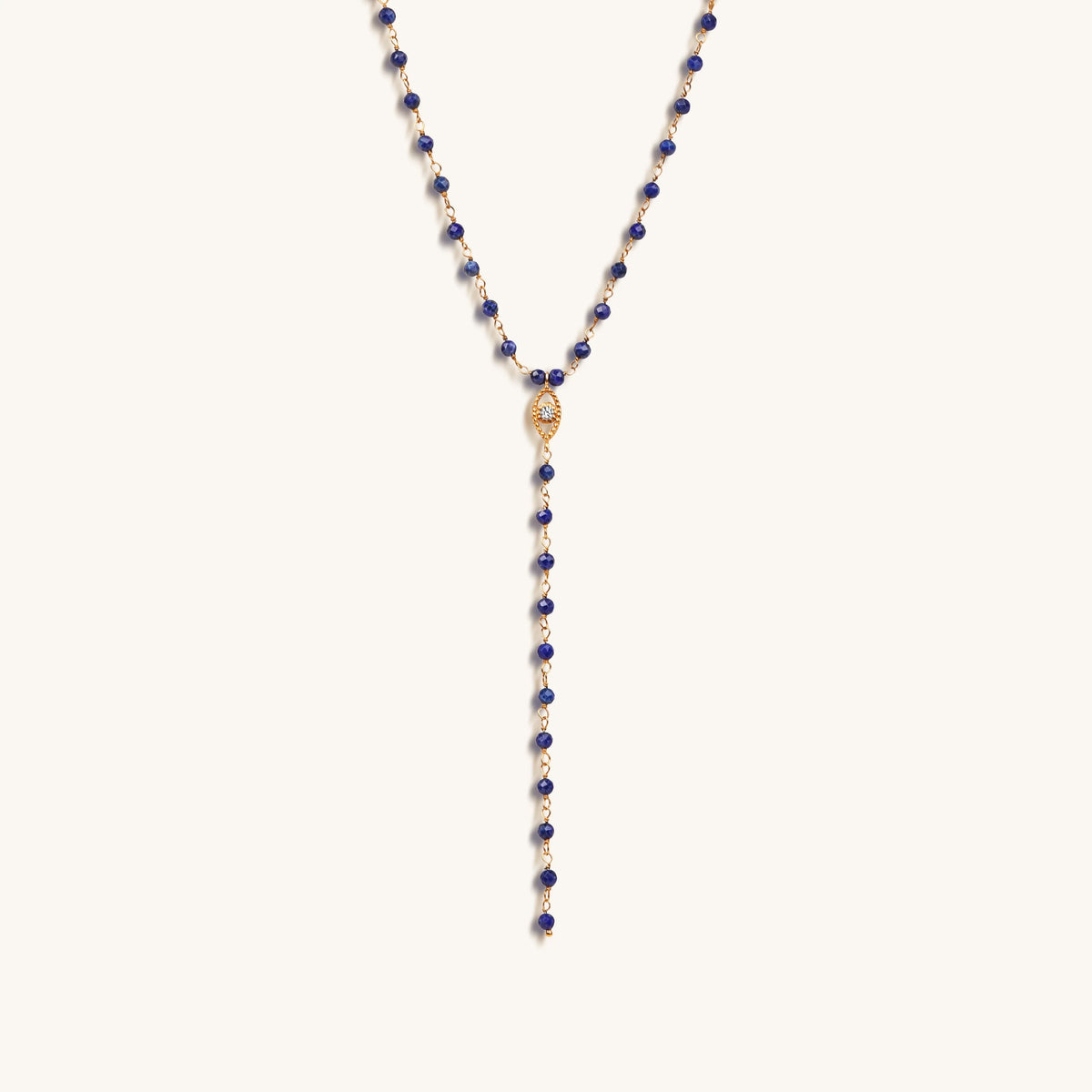 Whisper of Truth Evil Eye Lapis Lazuli Rosary Necklace