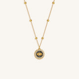 Abundance Magnet Solid 14K Gold Evil Eye Medallion