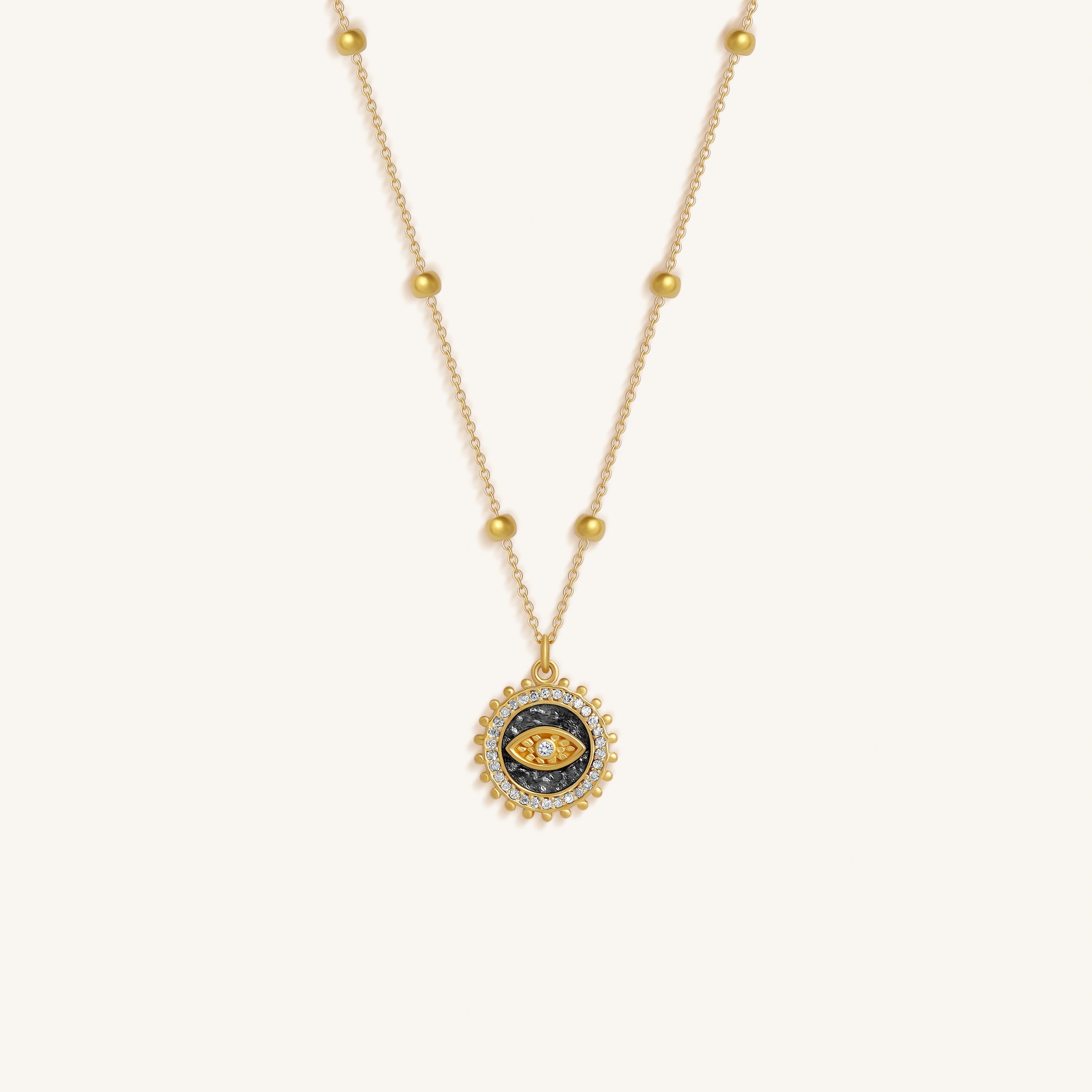 Abundance Magnet Solid 14K Gold Evil Eye Medallion