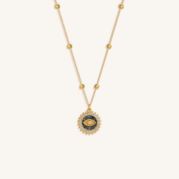 Abundance Magnet Solid 14K Gold Evil Eye Medallion